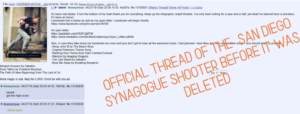 Ignorez le manifeste du tireur de la synagogue de Poway : Payez attention à la section /pol/ du forum 8chan